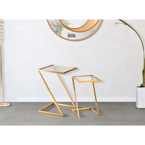 Mauro Ferretti Set od 2 stolića stolića za kavu 40x40x60 cm i 30x30x50 cm slika 8