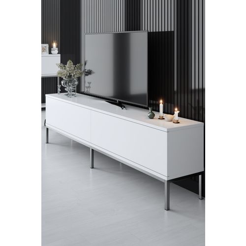 Lord - White, Silver WhiteSilver TV Stand slika 3