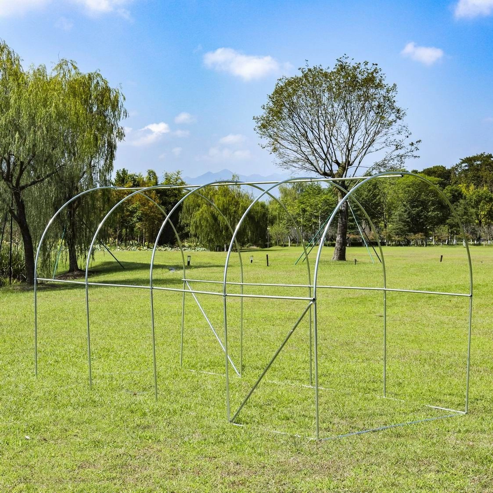 Vrtni tunelski staklenik 4 × 2 × 2 m, 8 m², metalna konstrukcija, UV folija, 2 ulaza slika 5