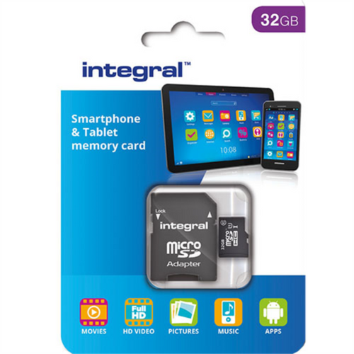 Integral 32GB Micro SDHC memorijska kartica za pametne telefone i tablete, Class 10 UHS-I U1, 90MB/s + SD adapter slika 2