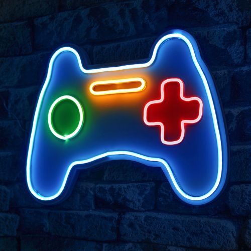 Wallity Ukrasna plastična LED rasvjeta, Play Station Gaming Controller - Blue slika 8