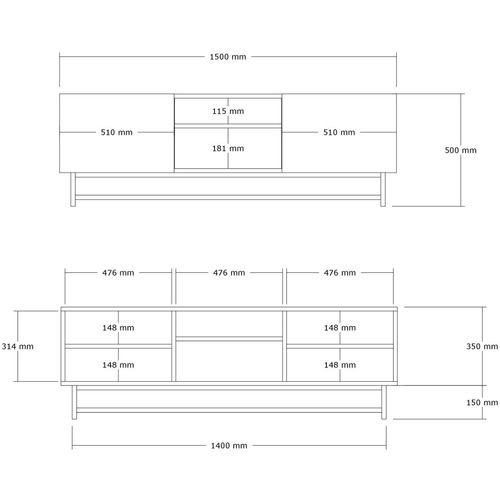 Hanah Home TV stalak od orahovog drveta slika 5