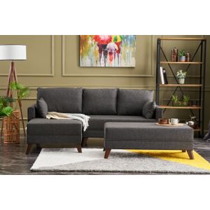 Atelier Del Sofa Kutna garnitura na razvlačenje, Antracit, Bella Mini Corner Sofa Left - Anthracite