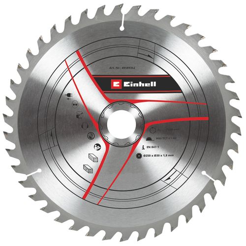 Einhell Pribor za stacionarne / preklopne testere TCT Rezni list 250x30x1,8 T42 slika 1