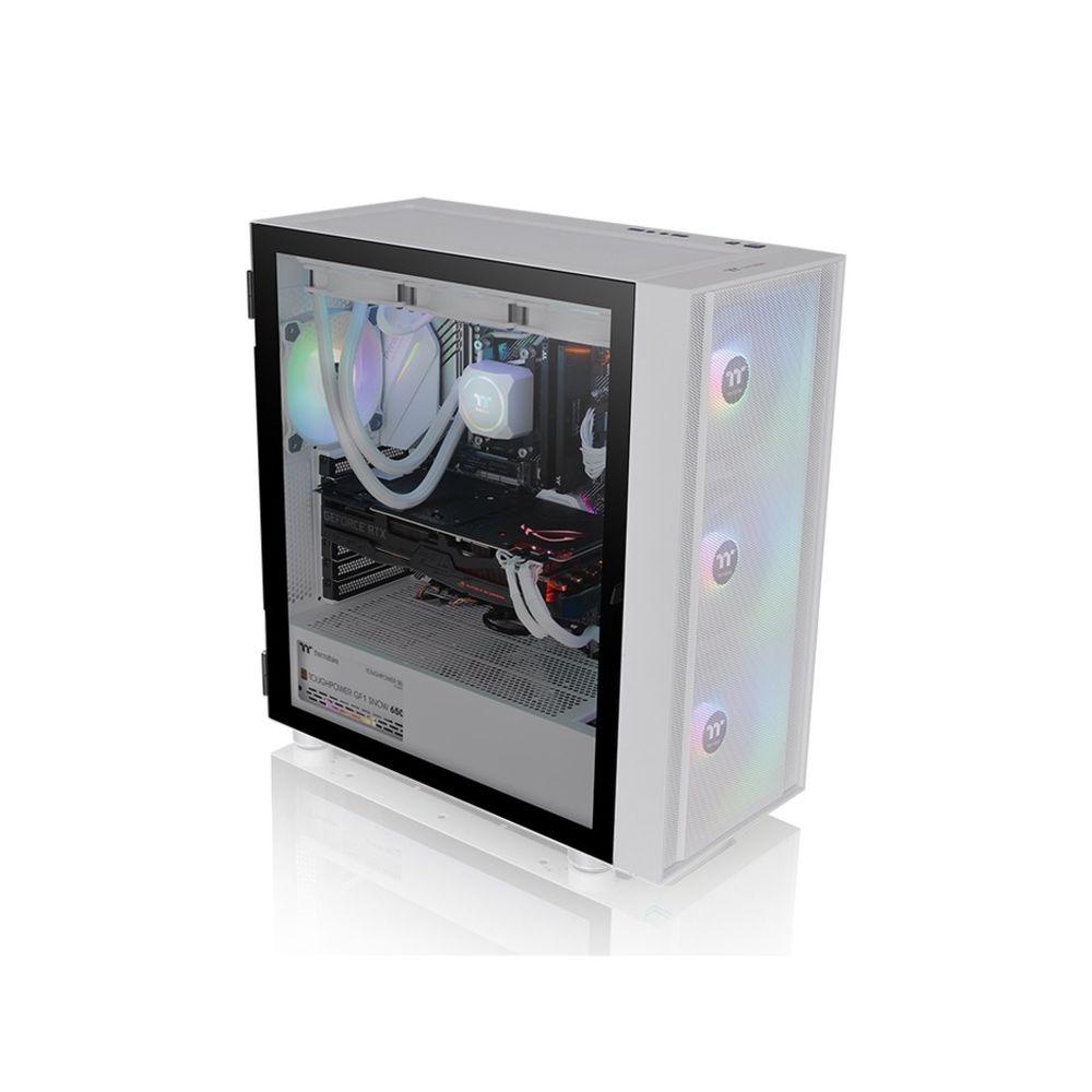 Thermaltake H570 TG ARGB Snow Mid tower, tempered glass, 3x 120mm ARGB Lite fan slika 4