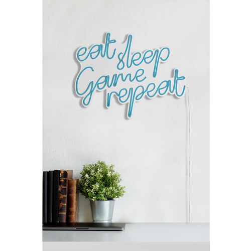 Wallity Zidna dekoracije svijetleća EAT, eat sleep game repeat - Blue slika 4