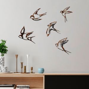 Wallity Birds-2 Multicolor Decorative Metal Wall Accessory