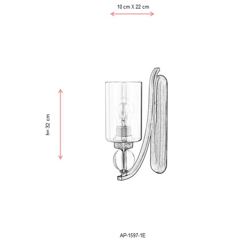 AP-1597-1E Antikna Zidna Lampa slika 3