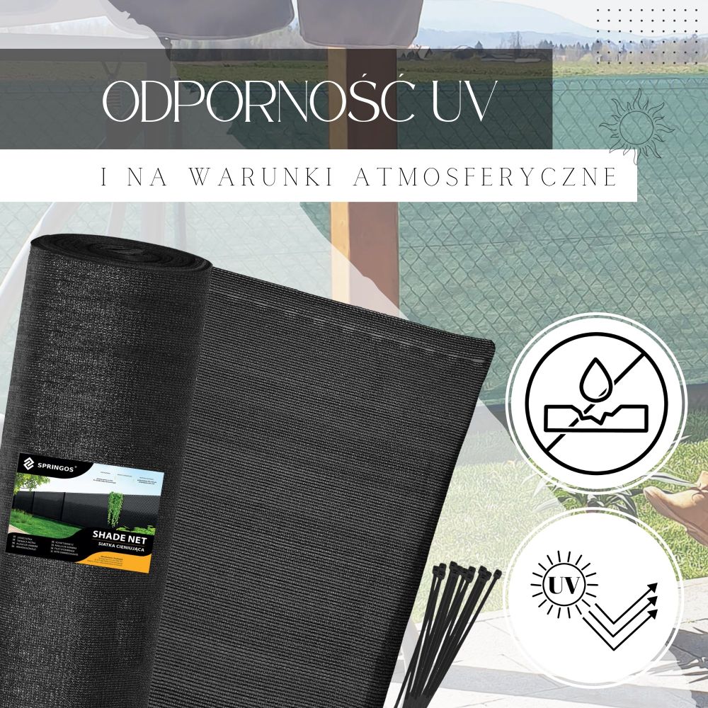 Crna mreža za sjenu 140 GSM 1,5 × 25 m (100 traka) slika 3