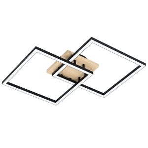 Eglo zidna/stropna LED lampa 'LOMALTAS-Z' - 2x16W, crno/bijela drvo