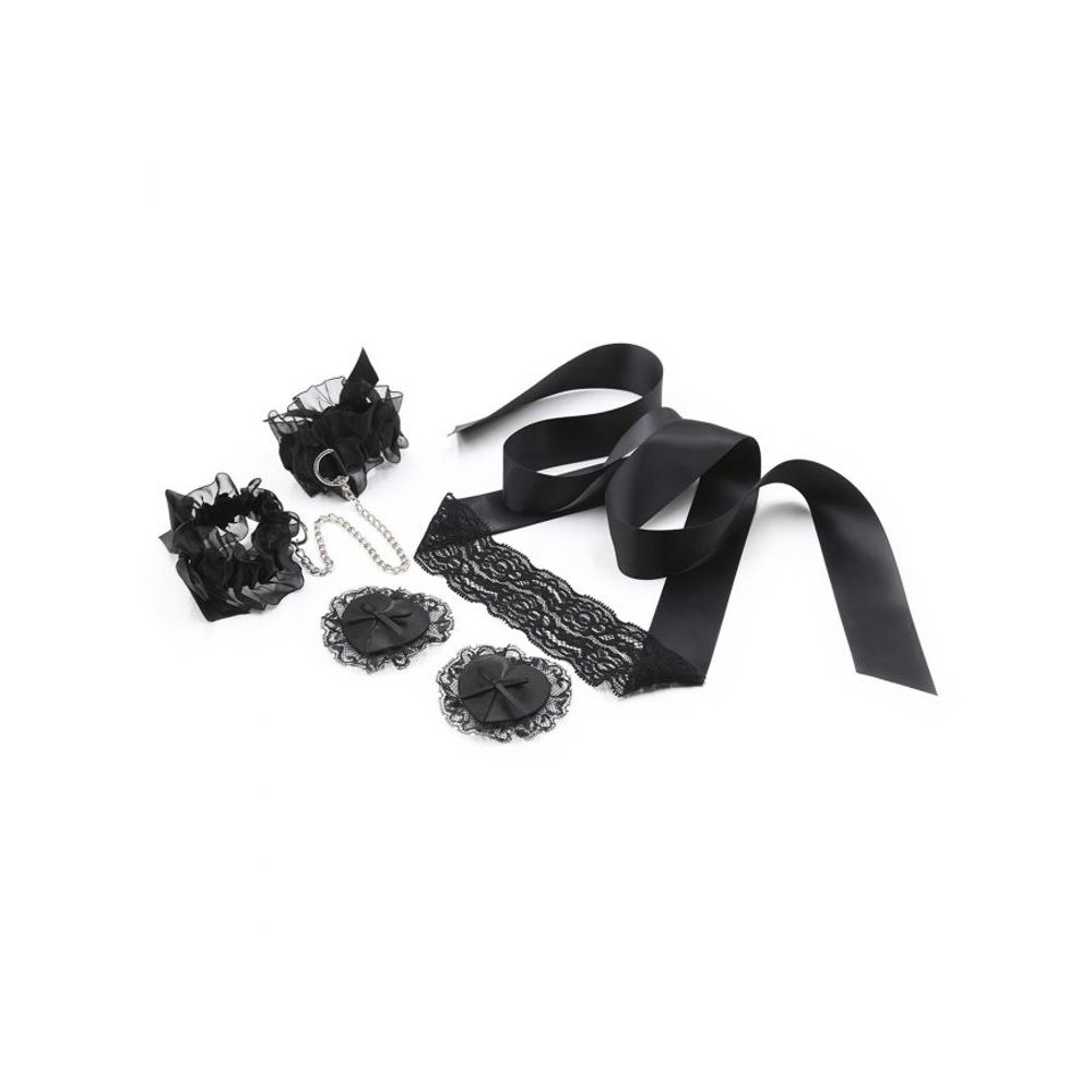 Komplet za vezanje Crushious - Lace Me Up, crni slika 1