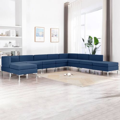 9-dijelni set sofa od tkanine plavi slika 24