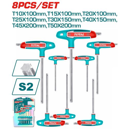 TOTAL 8-delni set torex sa T-ruckom THHW80836 slika 1