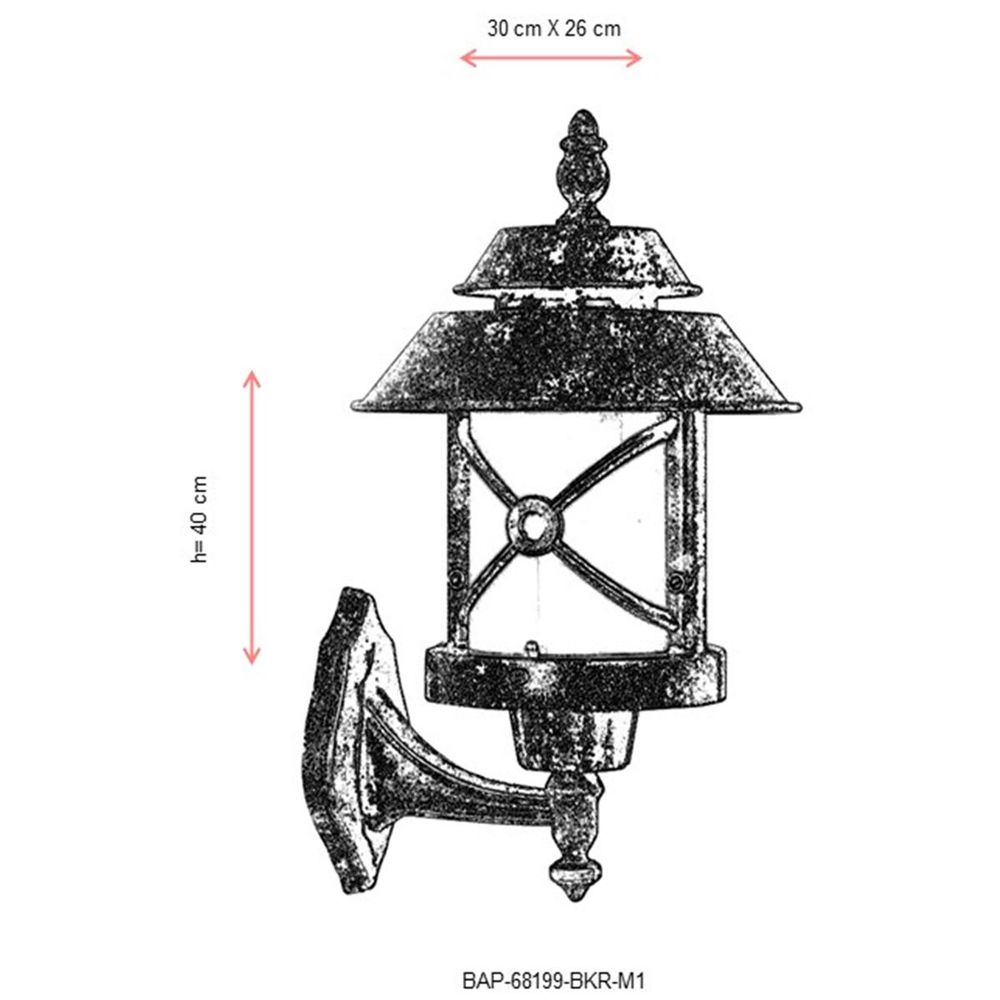 BAP-68199-BKR-M1 Smeđa Spoljašnja Zidna Lampa slika 3