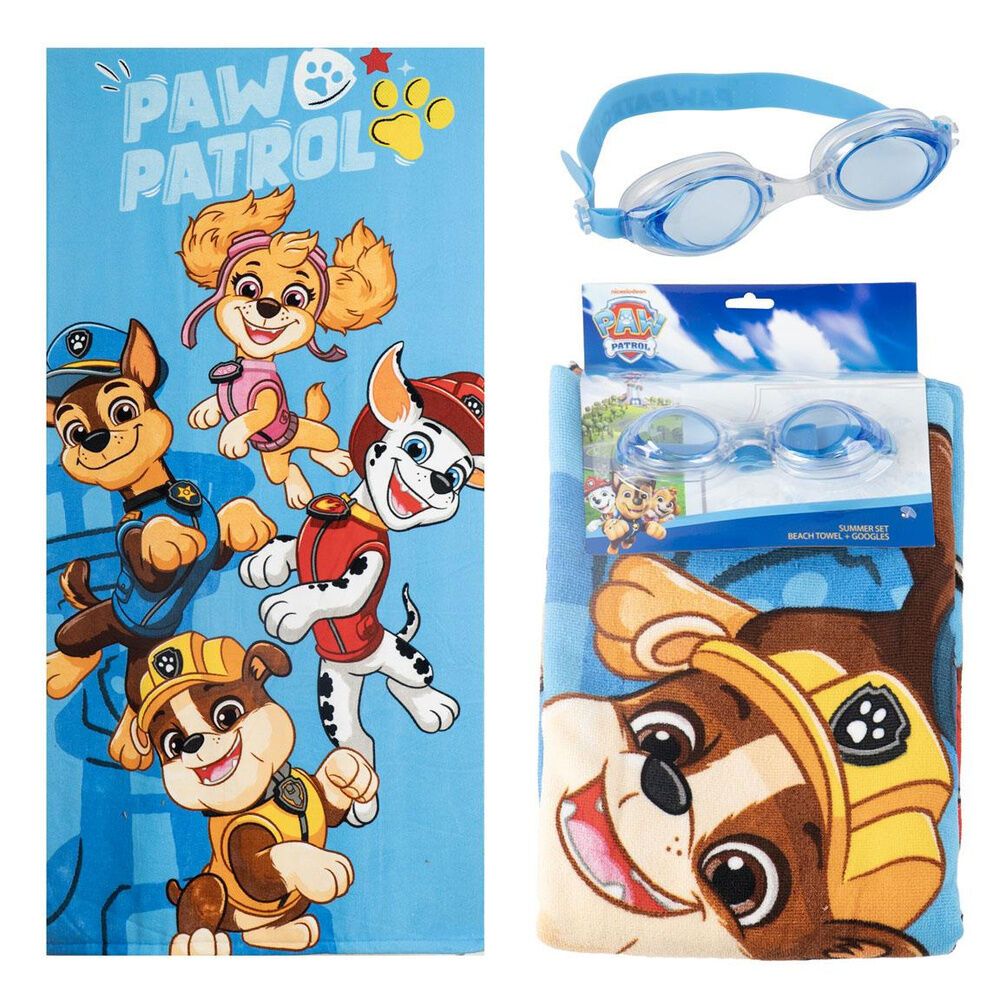 Set ručnik + naočale za plivanje Patrulla Canina Paw Patrol slika 1