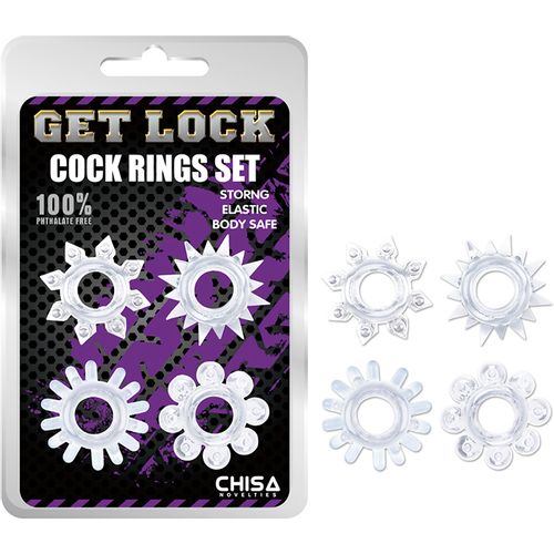 Set od 4 providna prstena za penis Get Lock slika 1