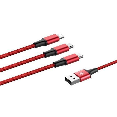 Baseus kabel 3v1 USB Rapid crveni, 3A, 1.2M slika 2