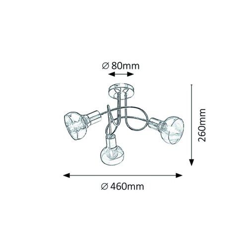 Rabalux Holly plafonska lampa 3x40W bez sijalice slika 4