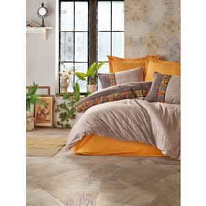 Set posteljine od ranforce pamuka Folk Art - Boja: Mink