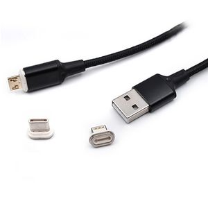 USB kabl magnetni na IP/Tip C/Mikro 1m Kettz