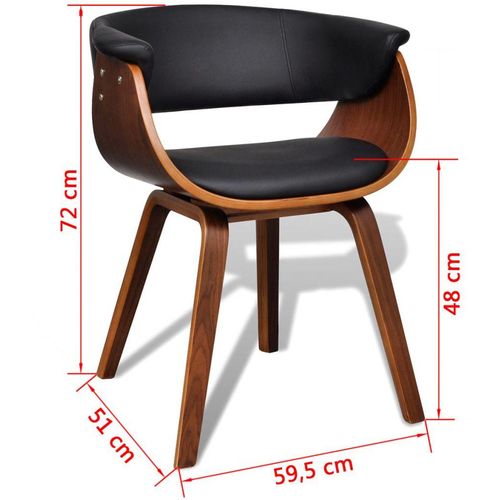 Blagovaonske stolice 2 kom od zaobljenog drva i umjetne kože slika 1
