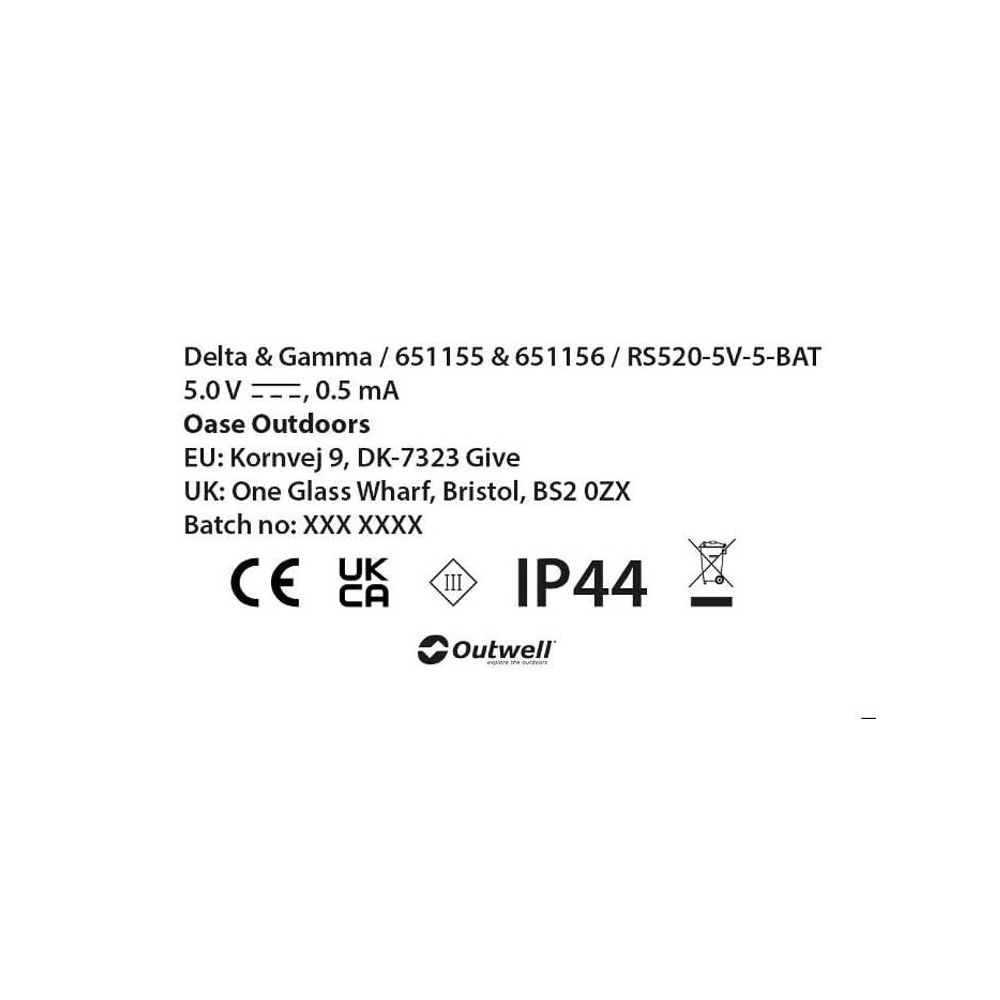 Outwell Set lampica Delta & Gamma 200cm slika 4