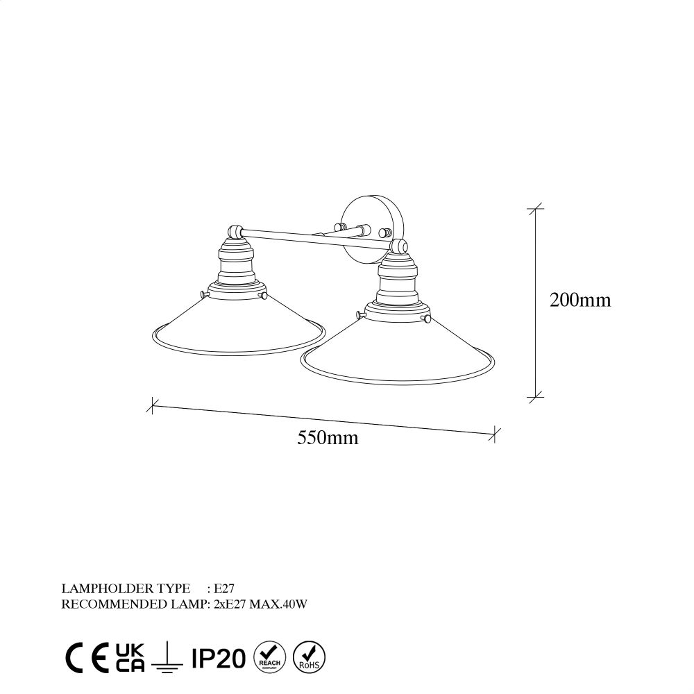 Zidna lampa Conical 12190 u crno-zlatnoj boji slika 6