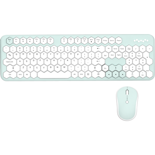 GEEZER WL HONEY COMB set tastatura i miš u ZELENO/BELOJ boji slika 1