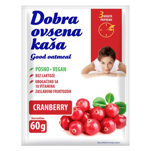 DOBRA OVSENA KAŠA sa brusnicom 60g slika 1