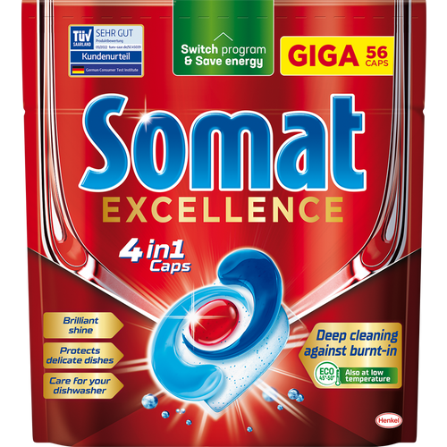 Somat Tablete za mašinsko pranje posuđa Excellence 56kom slika 1