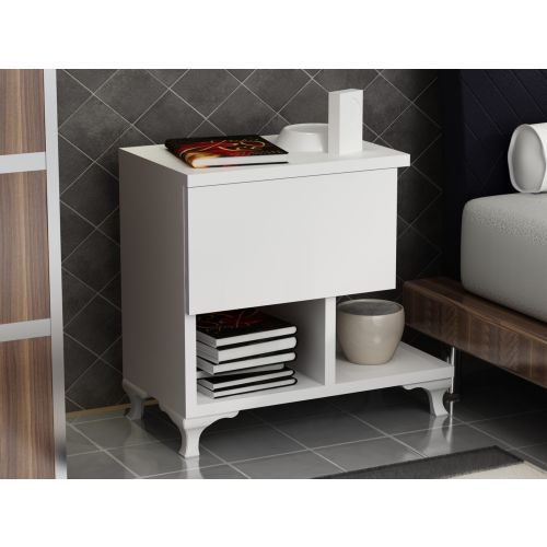 Cast - White White Nightstand slika 1