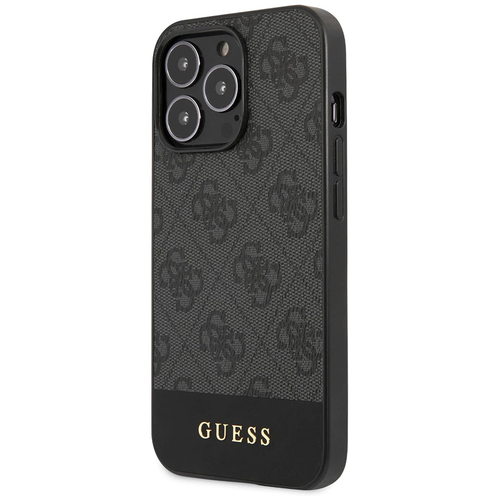 Maska Guess Hc PC/TPU 4G Pu Bottom Stripe za iPhone 15 Pro 6.1 siva (GUHCP15LG4GLGR) slika 1