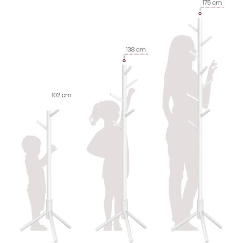 VASAGLE Drveni Vješalica Bijela RCR04WT slika 2
