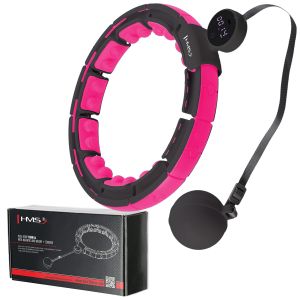 Hhm16 hula hoop crno/rozičasti magnetski s utegom + brojačem hms