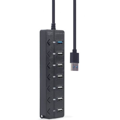 UHB-U3P1U2P6P-01 Gembird 7-port USB hub (1xUSB 3.1 + 6xUSB 2.0) with switches, black slika 1