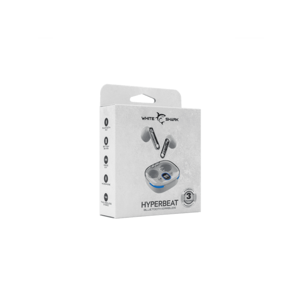WHITE SHARK EARBUDS Slušalice + mikrofon Bluetooth GEB-TWS37 HYPERBEAT, bijele slika 4