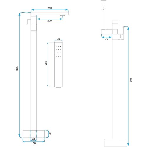 Samostojeća pipa Rea TERY Chrome slika 5