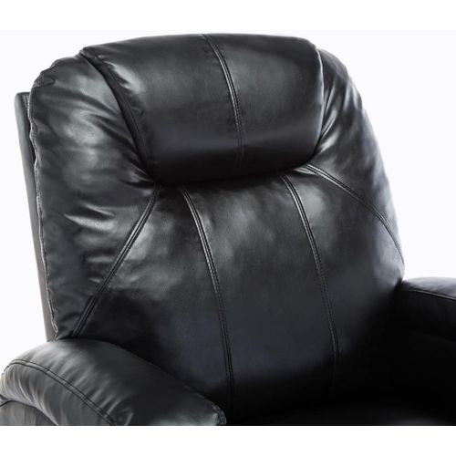 Električna ljuljajuća fotelja za masažu od umjetne kože crni slika 9