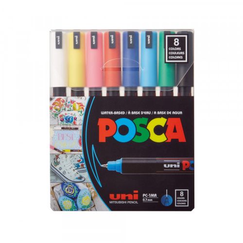 Marker Uni SET PC-1MR POSCA /0.7mm 8 KOM osnovne boje slika 2