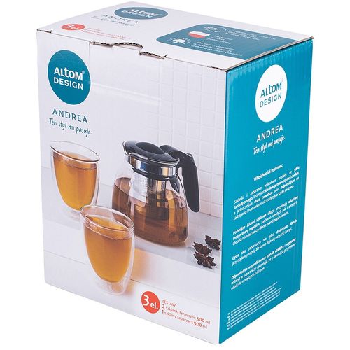 Altom Design termo staklene šalice za kavu i čaj Andrea 300 ml (set od 2 čaše) + vrč 900 ml - 020302365 slika 11