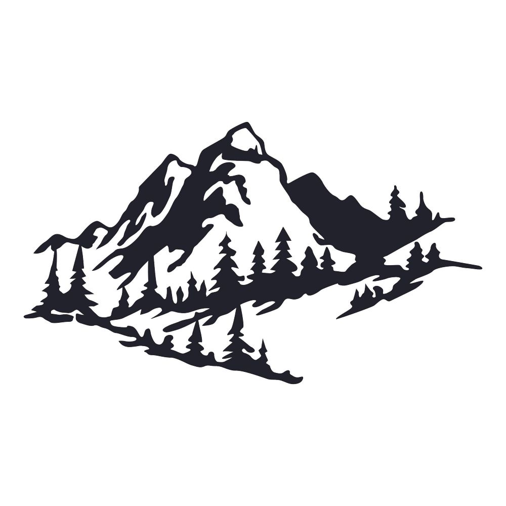Dekorativni Metalni Zidni Ukras 'Mountain 2 Black' slika 2