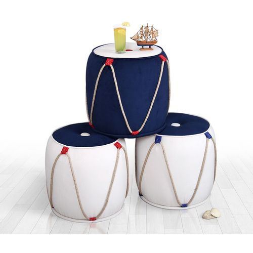 Fora v2 - Blue, White Blue
White Pouffe slika 4