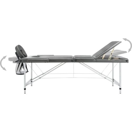 Masažni stol s 3 zone i aluminijskim okvirom antracit 186x68 cm slika 30