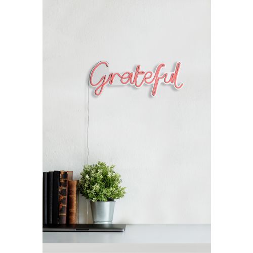 Wallity Ukrasna plastična LED rasvjeta, Grateful - Pink slika 4