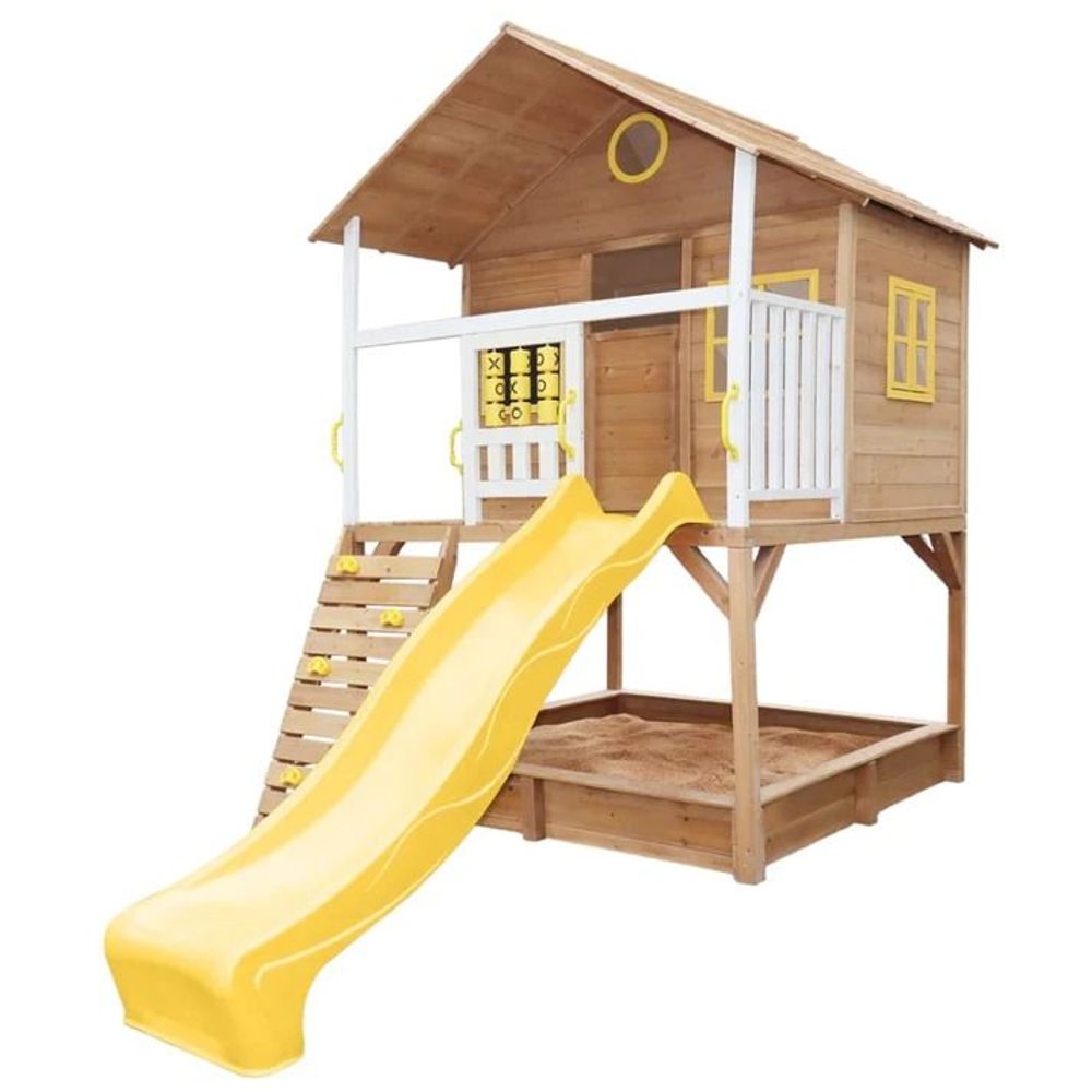 Kinder Home Drvena kućica za djecu sa pješčanikom i toboganom slika 8