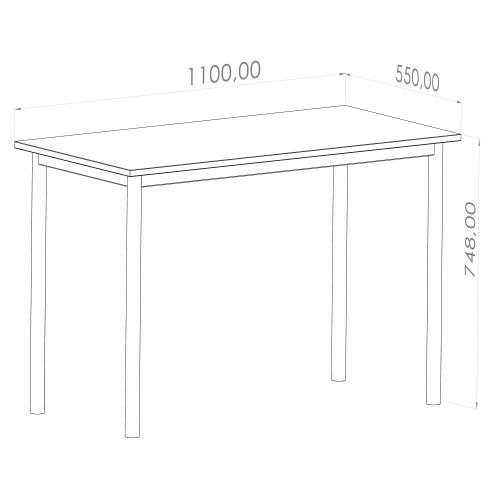 Viva - 110 x 55 - Black, White Black
White Study Desk slika 5