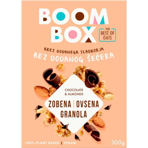 Boom Box Zobena granola Čokolada i bademi 300g slika 2