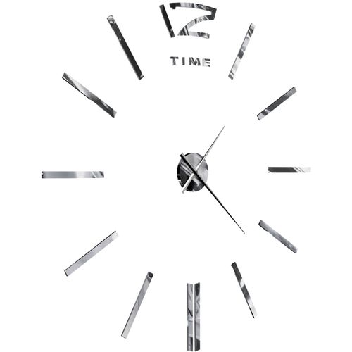 3D zidni sat moderni dizajn 100 cm XXL srebrni slika 4