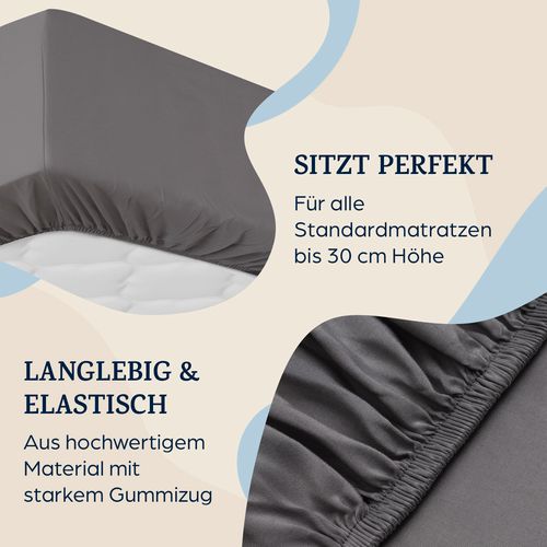 Sleepwise Soft Wonder-Edition elastična plahta za krevet, Tamno Sivo slika 8