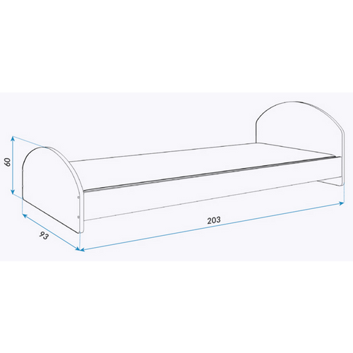 Drveni dečiji krevet Cross 200x90 cm - sonoma slika 2